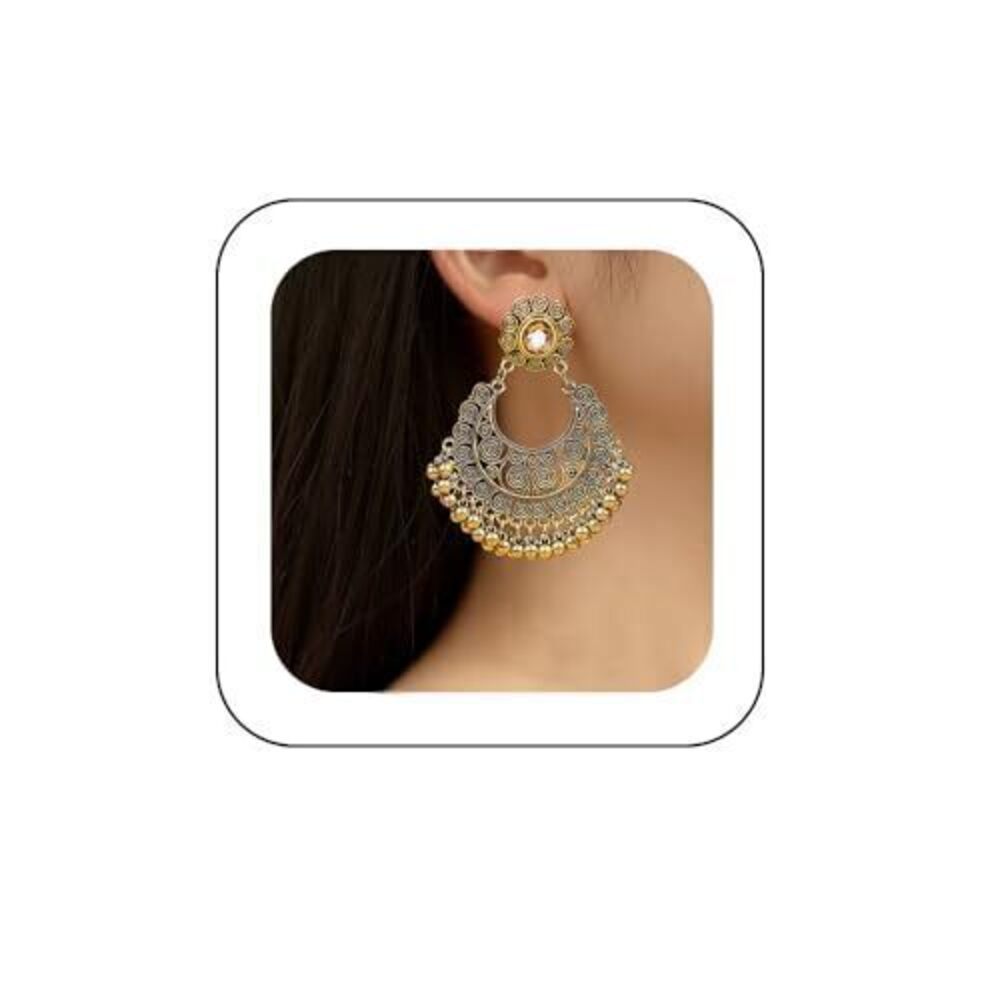 1384 Boho Indian Bell Dangle Drop Studs Earrings Vintage Ethnic Chandelier
